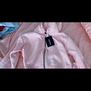 Baby Pink Pretty Little Thing Cropped Hoodie